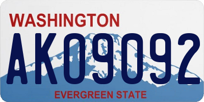 WA license plate AKO9092