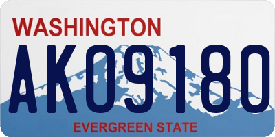 WA license plate AKO9180