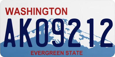 WA license plate AKO9212