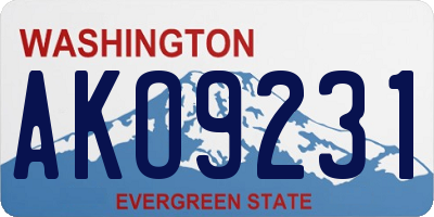 WA license plate AKO9231