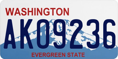 WA license plate AKO9236