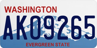 WA license plate AKO9265