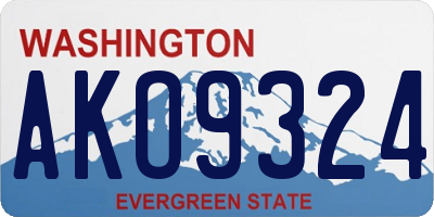 WA license plate AKO9324