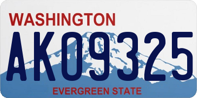 WA license plate AKO9325