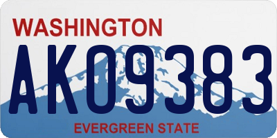 WA license plate AKO9383