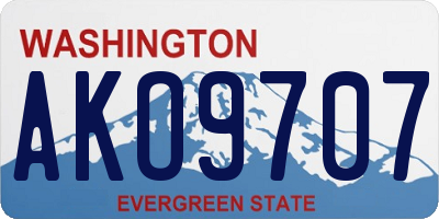 WA license plate AKO9707