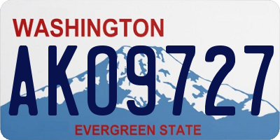 WA license plate AKO9727