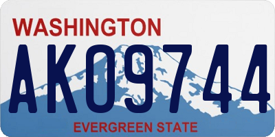 WA license plate AKO9744