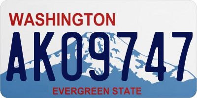 WA license plate AKO9747