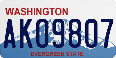 WA license plate AKO9807