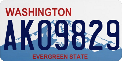 WA license plate AKO9829
