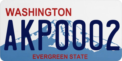 WA license plate AKP0002