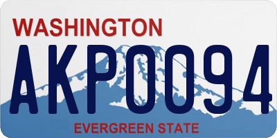 WA license plate AKP0094