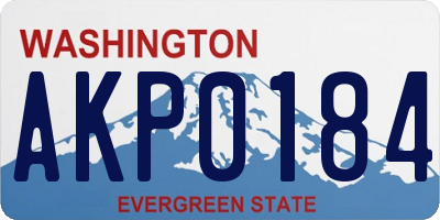 WA license plate AKP0184