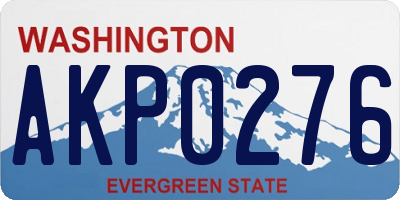WA license plate AKP0276