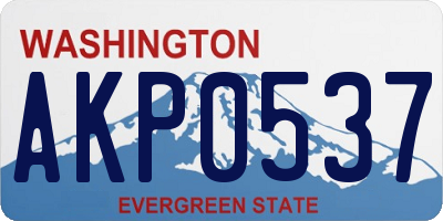 WA license plate AKP0537