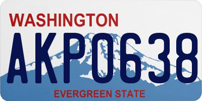 WA license plate AKP0638