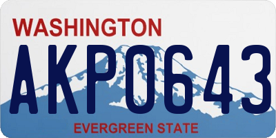 WA license plate AKP0643