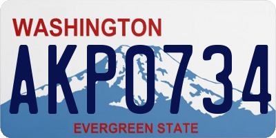 WA license plate AKP0734