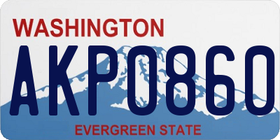WA license plate AKP0860