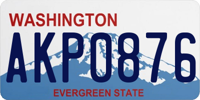 WA license plate AKP0876