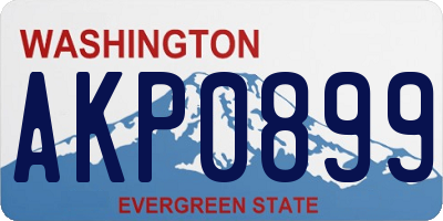 WA license plate AKP0899