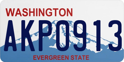 WA license plate AKP0913