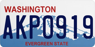WA license plate AKP0919