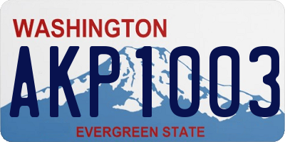 WA license plate AKP1003