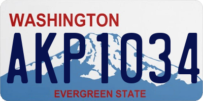 WA license plate AKP1034