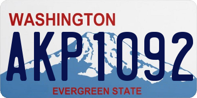 WA license plate AKP1092