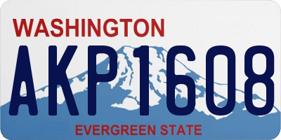 WA license plate AKP1608