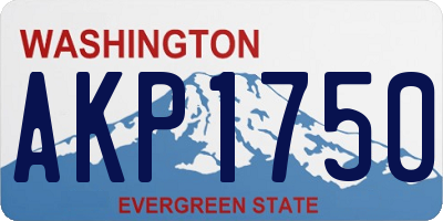 WA license plate AKP1750