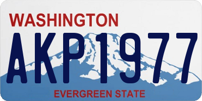 WA license plate AKP1977