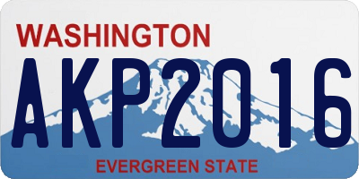 WA license plate AKP2016