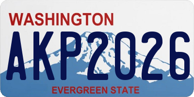 WA license plate AKP2026