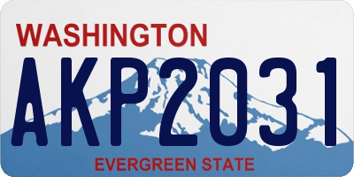 WA license plate AKP2031