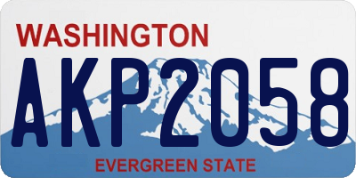 WA license plate AKP2058