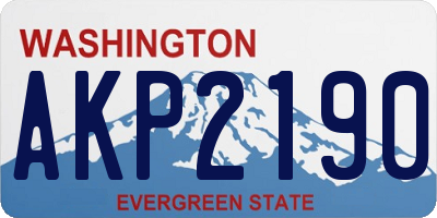WA license plate AKP2190