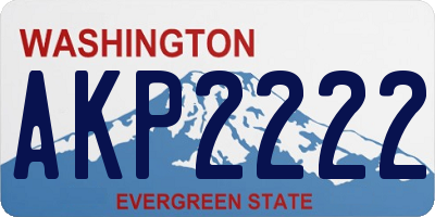 WA license plate AKP2222