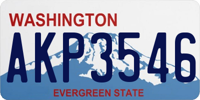 WA license plate AKP3546
