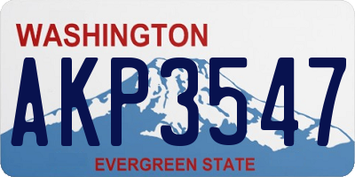 WA license plate AKP3547