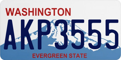 WA license plate AKP3555