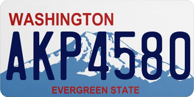 WA license plate AKP4580