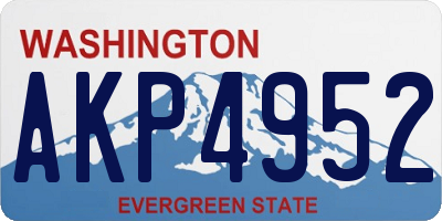 WA license plate AKP4952