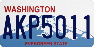 WA license plate AKP5011