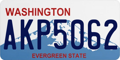 WA license plate AKP5062
