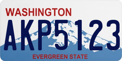 WA license plate AKP5123