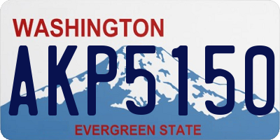 WA license plate AKP5150