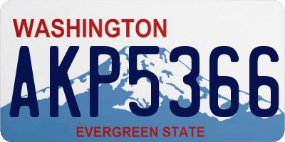 WA license plate AKP5366